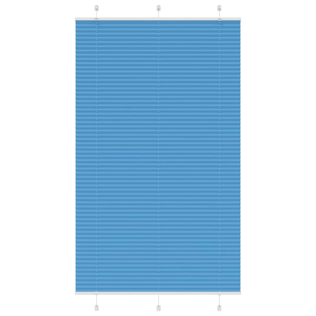 vidaXL Pleated Blind Blue 115x200 cm Fabric Width 114.4 cm Polyester