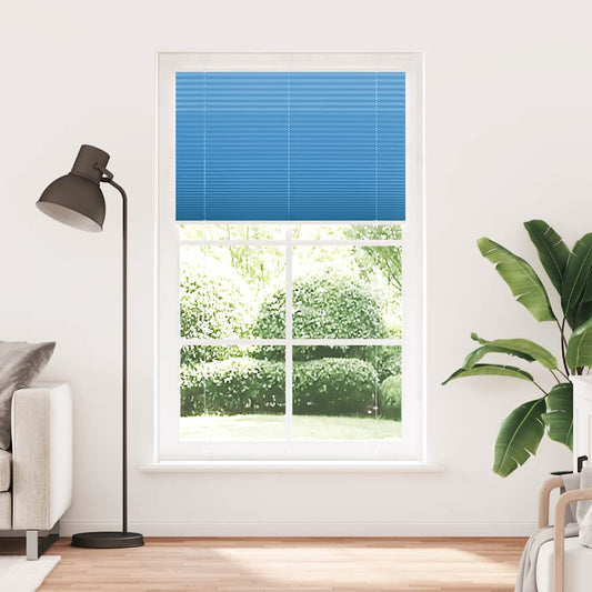 vidaXL Pleated Blind Blue 115x200 cm Fabric Width 114.4 cm Polyester