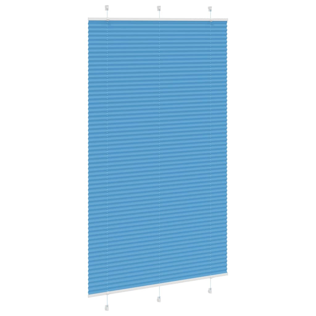 vidaXL Pleated Blind Blue 115x200 cm Fabric Width 114.4 cm Polyester