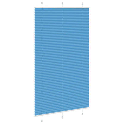 vidaXL Pleated Blind Blue 115x200 cm Fabric Width 114.4 cm Polyester
