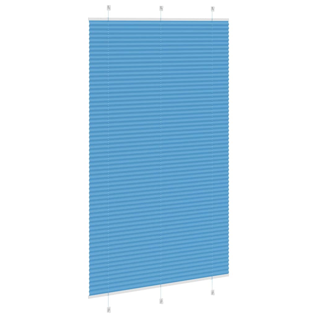 vidaXL Pleated Blind Blue 115x200 cm Fabric Width 114.4 cm Polyester