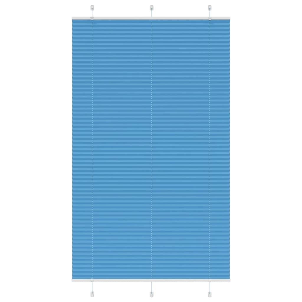 vidaXL Pleated Blind Blue 120x200 cm Fabric Width 119.4 cm Polyester