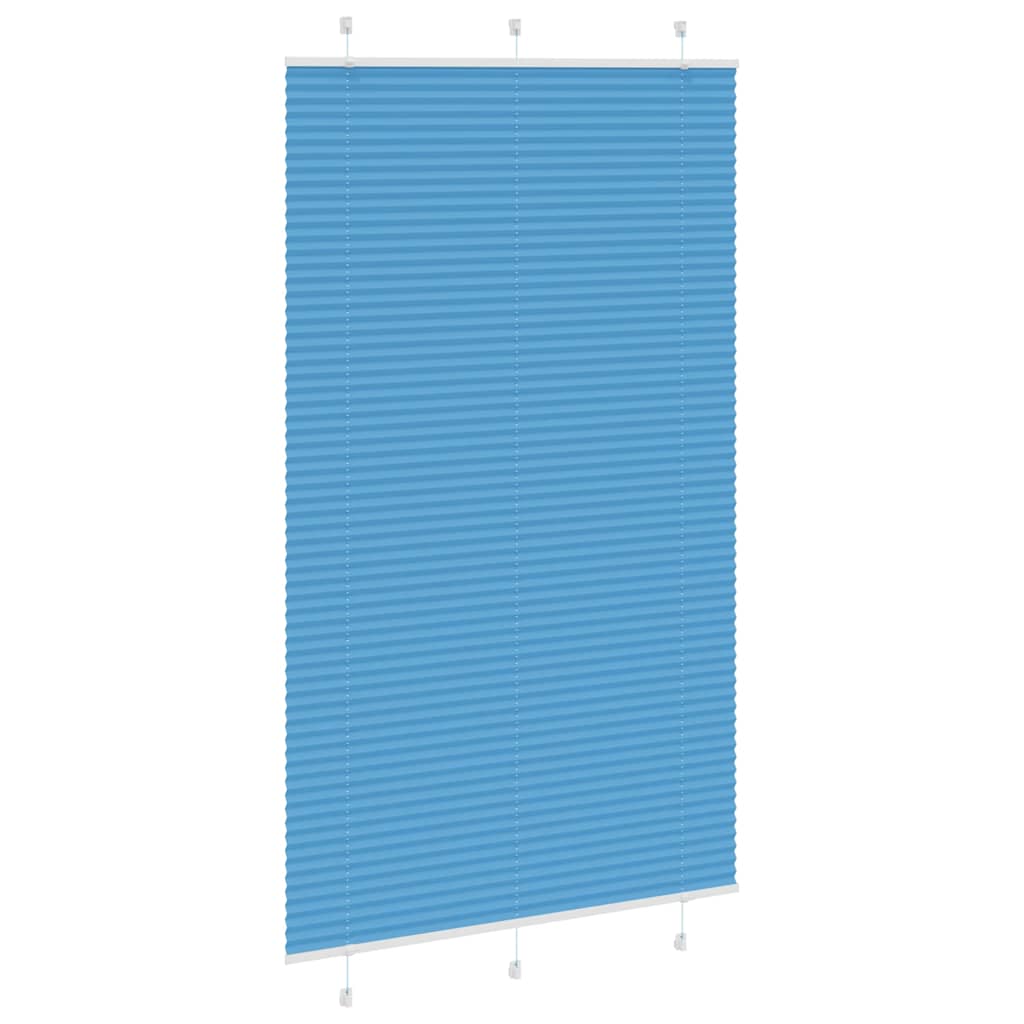 vidaXL Pleated Blind Blue 120x200 cm Fabric Width 119.4 cm Polyester