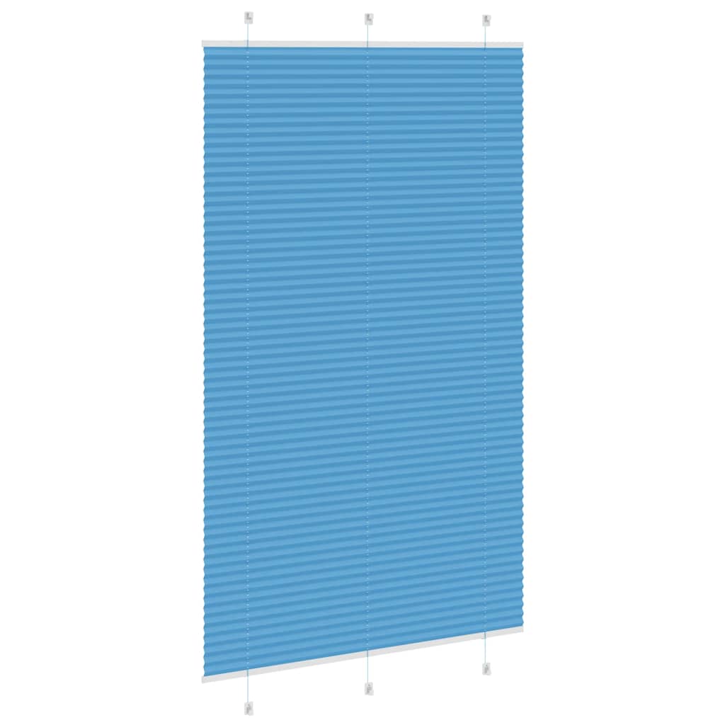 vidaXL Pleated Blind Blue 120x200 cm Fabric Width 119.4 cm Polyester