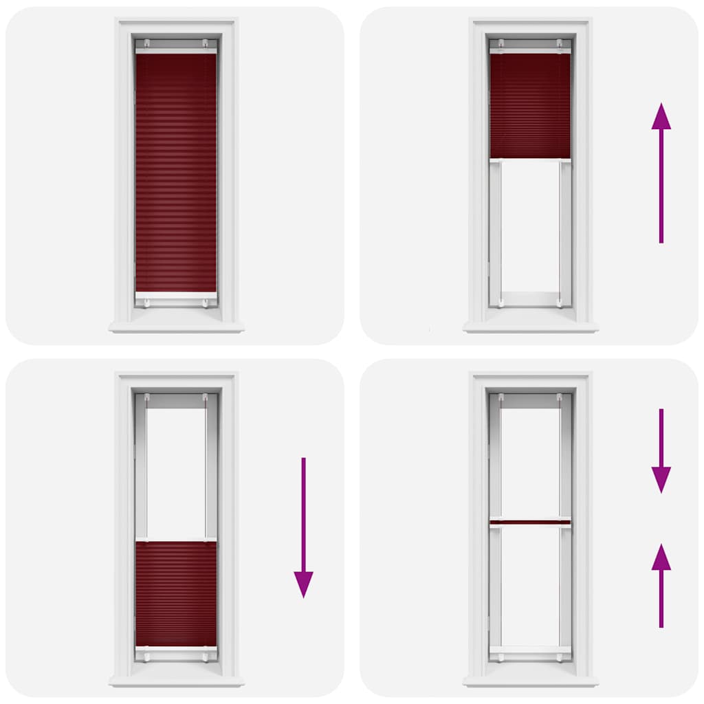 vidaXL Pleated Blind Bordeaux Red 45x100 cm Fabric Width 44.4 cm