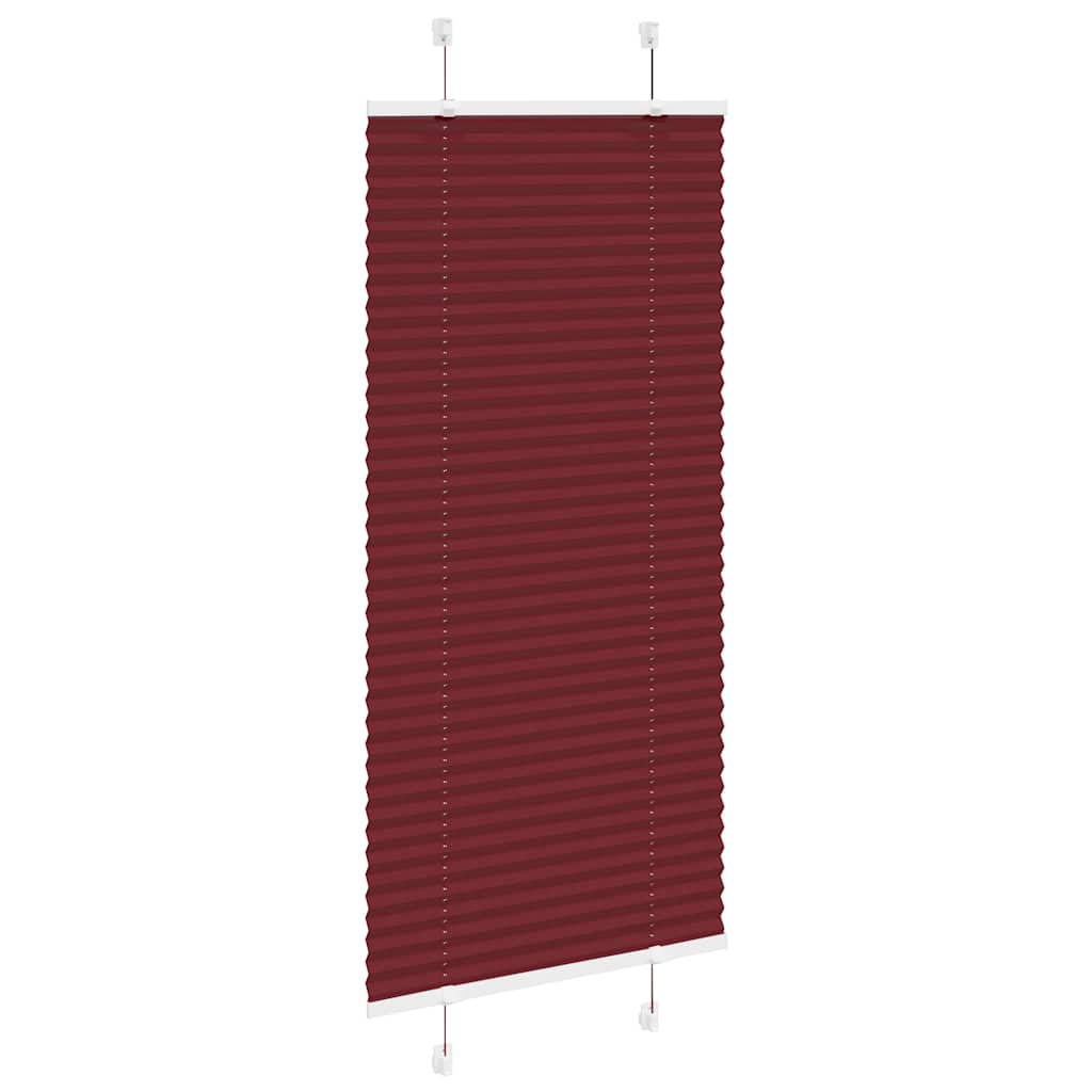 vidaXL Pleated Blind Bordeaux Red 65x100 cm Fabric Width 64.4 cm Polyester