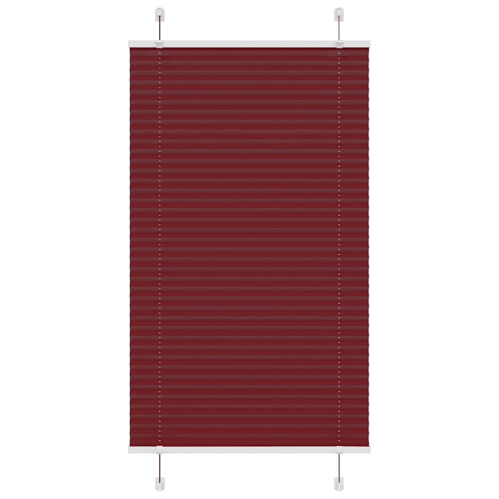 vidaXL Pleated Blind Bordeaux Red 80x100 cm Fabric Width 79.4 cm Polyester