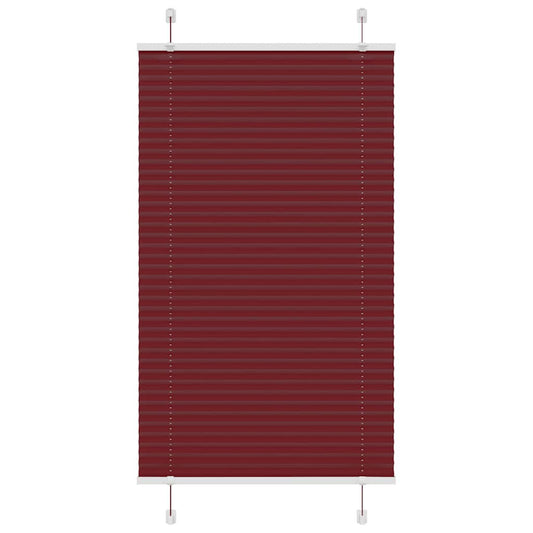 vidaXL Pleated Blind Bordeaux Red 80x100 cm Fabric Width 79.4 cm Polyester