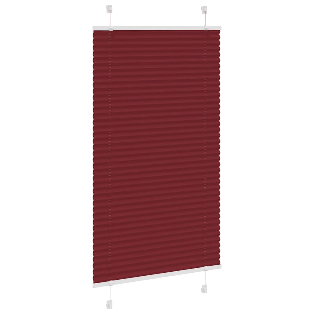 vidaXL Pleated Blind Bordeaux Red 80x100 cm Fabric Width 79.4 cm Polyester