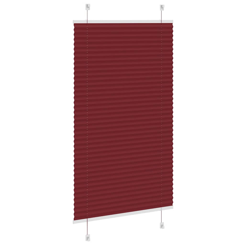 vidaXL Pleated Blind Bordeaux Red 80x100 cm Fabric Width 79.4 cm Polyester