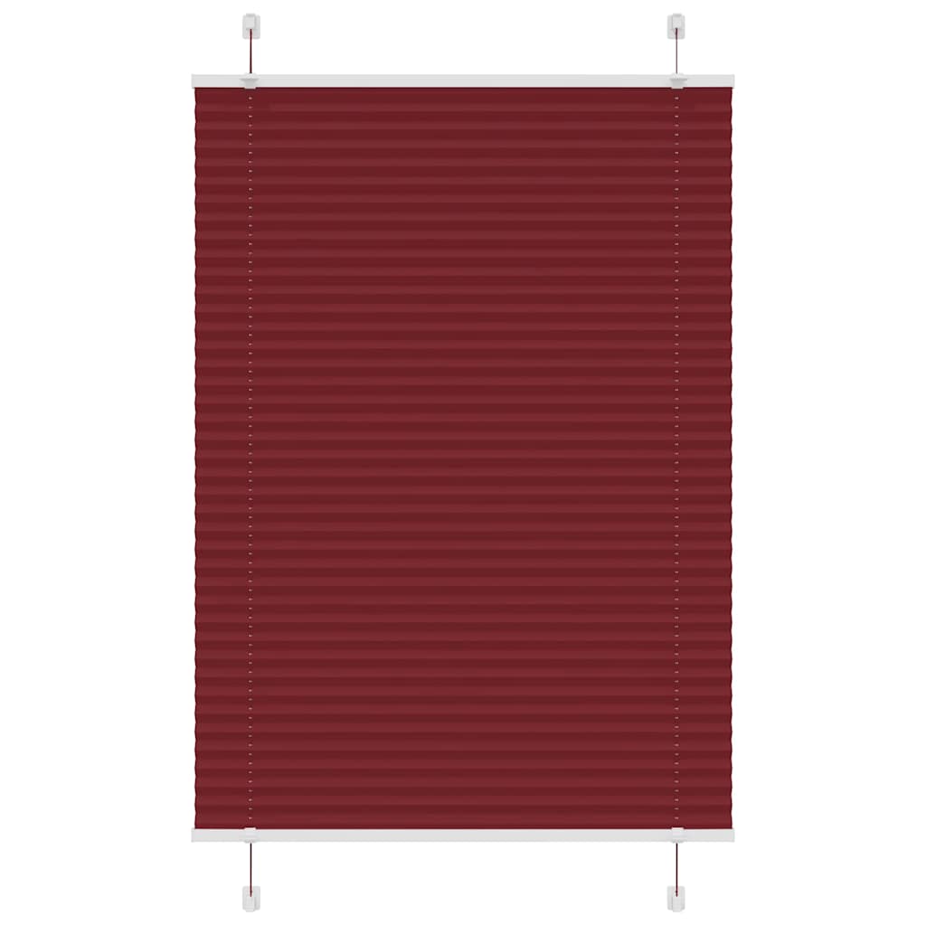 vidaXL Pleated Blind Bordeaux Red 85x100 cm Fabric Width 84.4 cm Polyester
