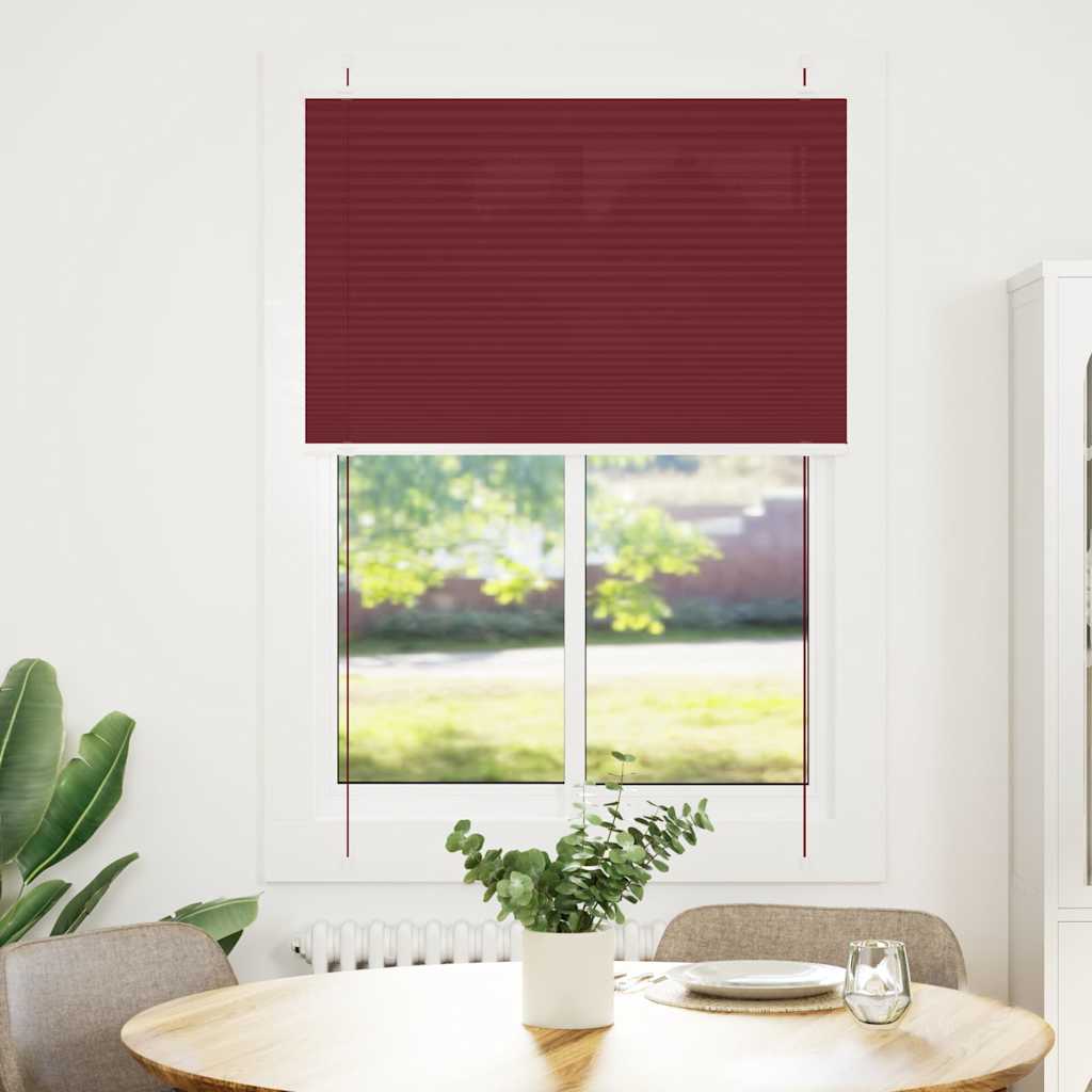 vidaXL Pleated Blind Bordeaux Red 85x100 cm Fabric Width 84.4 cm Polyester