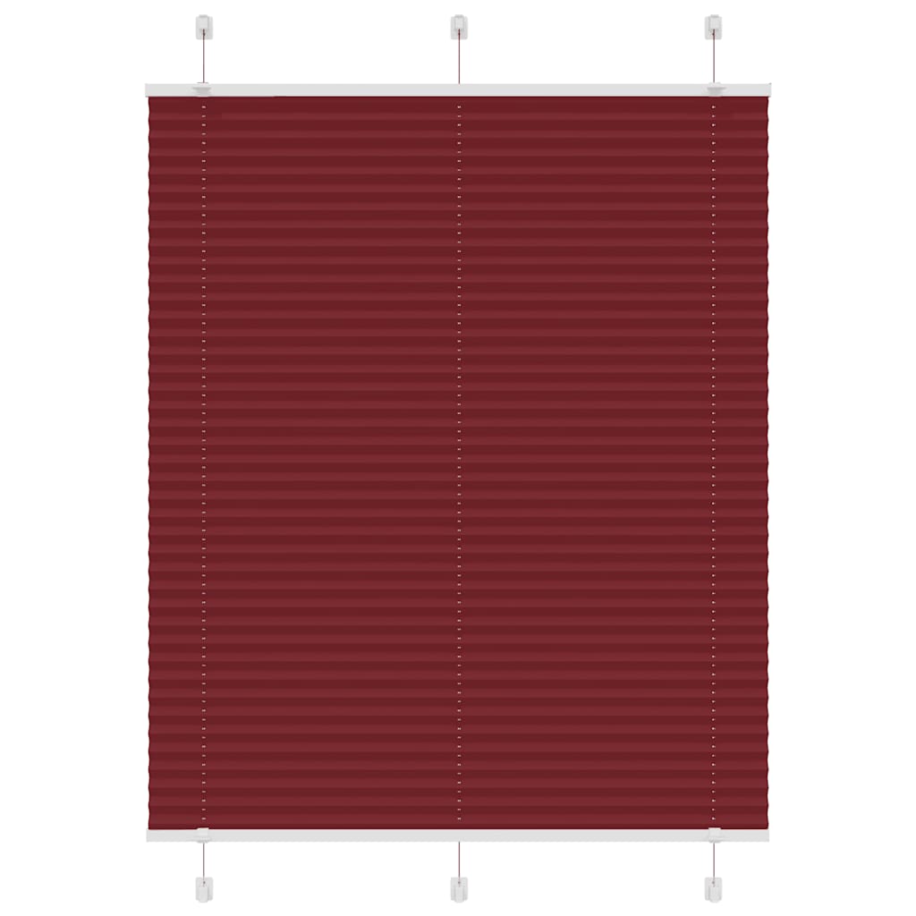 vidaXL Pleated Blind Bordeaux Red 105x100 cm Fabric Width 104.4 cm Polyester