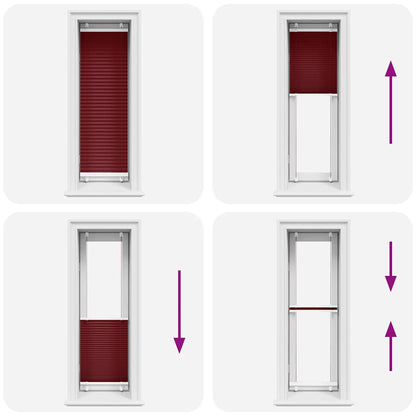 vidaXL Pleated Blind Bordeaux Red 45x150 cm Fabric Width 44.4 cm Polyester