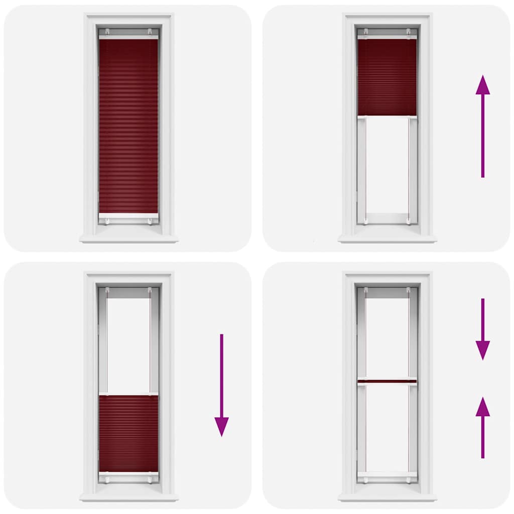 vidaXL Pleated Blind Bordeaux Red 50x150 cm Fabric Width 49.4 cm Polyester