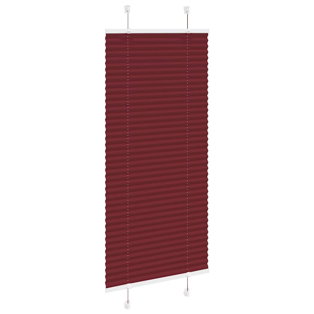 vidaXL Pleated Blind Bordeaux Red 55x150 cm Fabric Width 54.4 cm Polyester