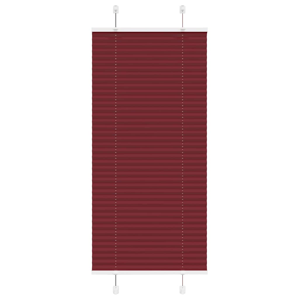 vidaXL Pleated Blind Bordeaux Red 65x150 cm Fabric Width 64.4 cm Polyester