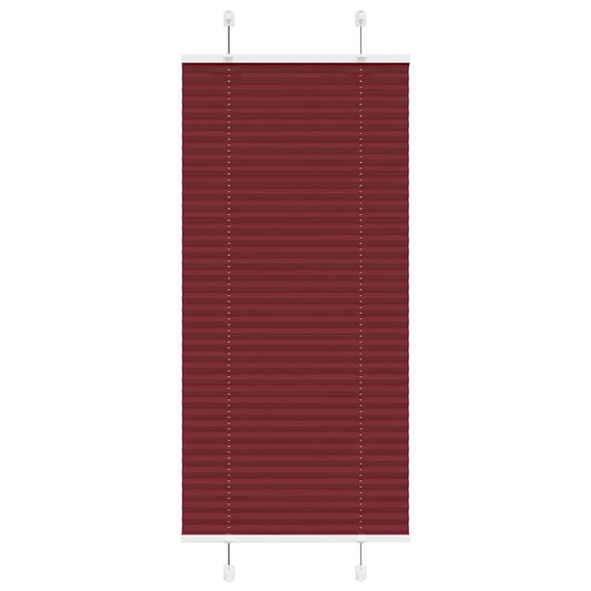 vidaXL Pleated Blind Bordeaux Red 65x150 cm Fabric Width 64.4 cm Polyester