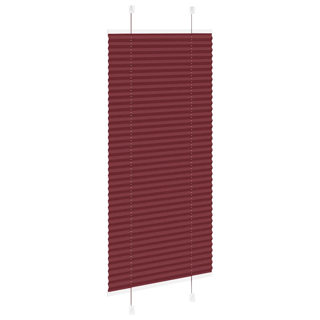vidaXL Pleated Blind Bordeaux Red 65x150 cm Fabric Width 64.4 cm Polyester