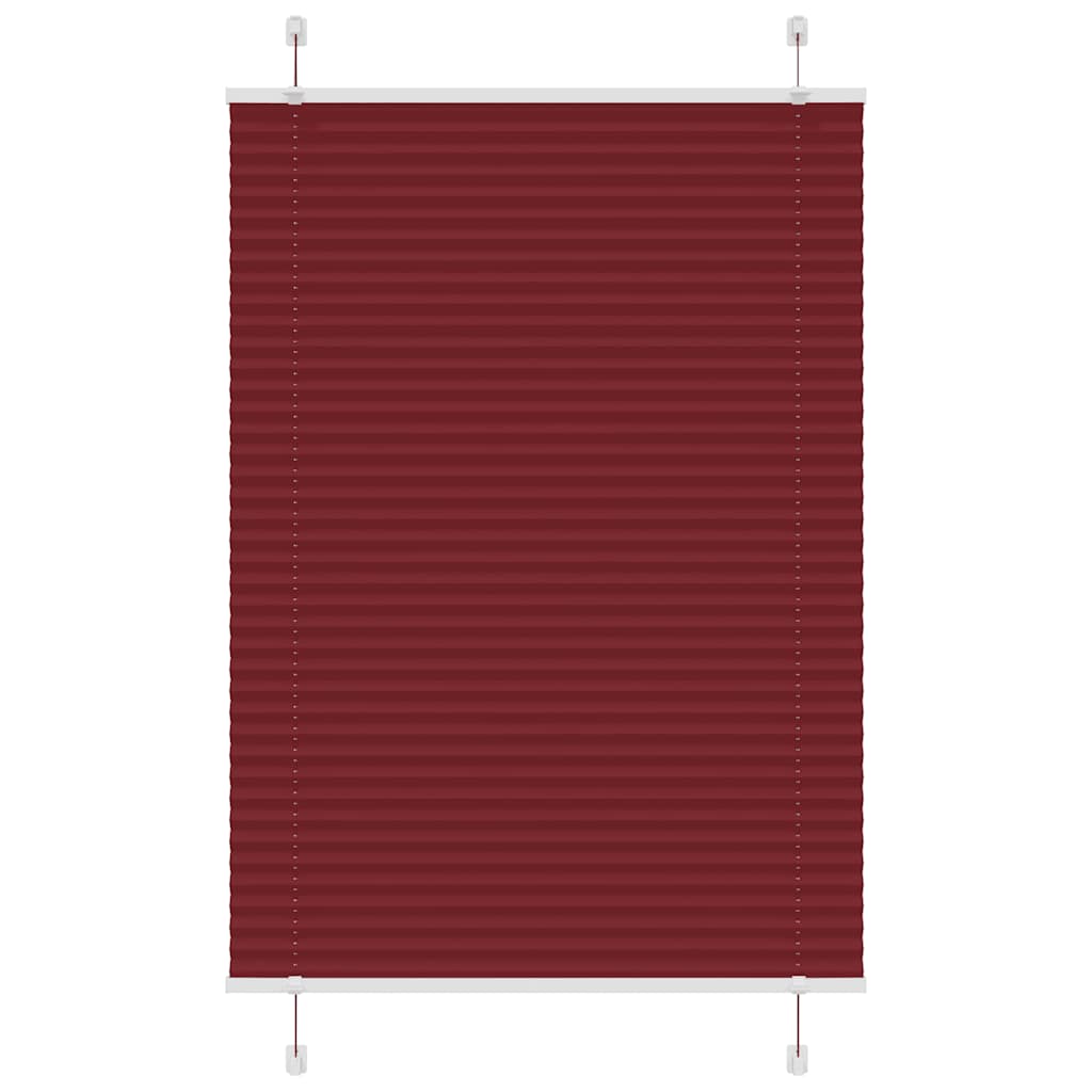 vidaXL Pleated Blind Bordeaux Red 90x150 cm Fabric Width 89.4 cm Polyester
