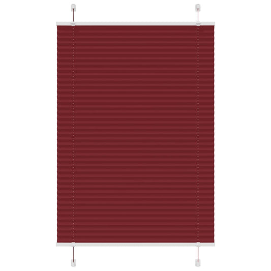 vidaXL Pleated Blind Bordeaux Red 90x150 cm Fabric Width 89.4 cm Polyester