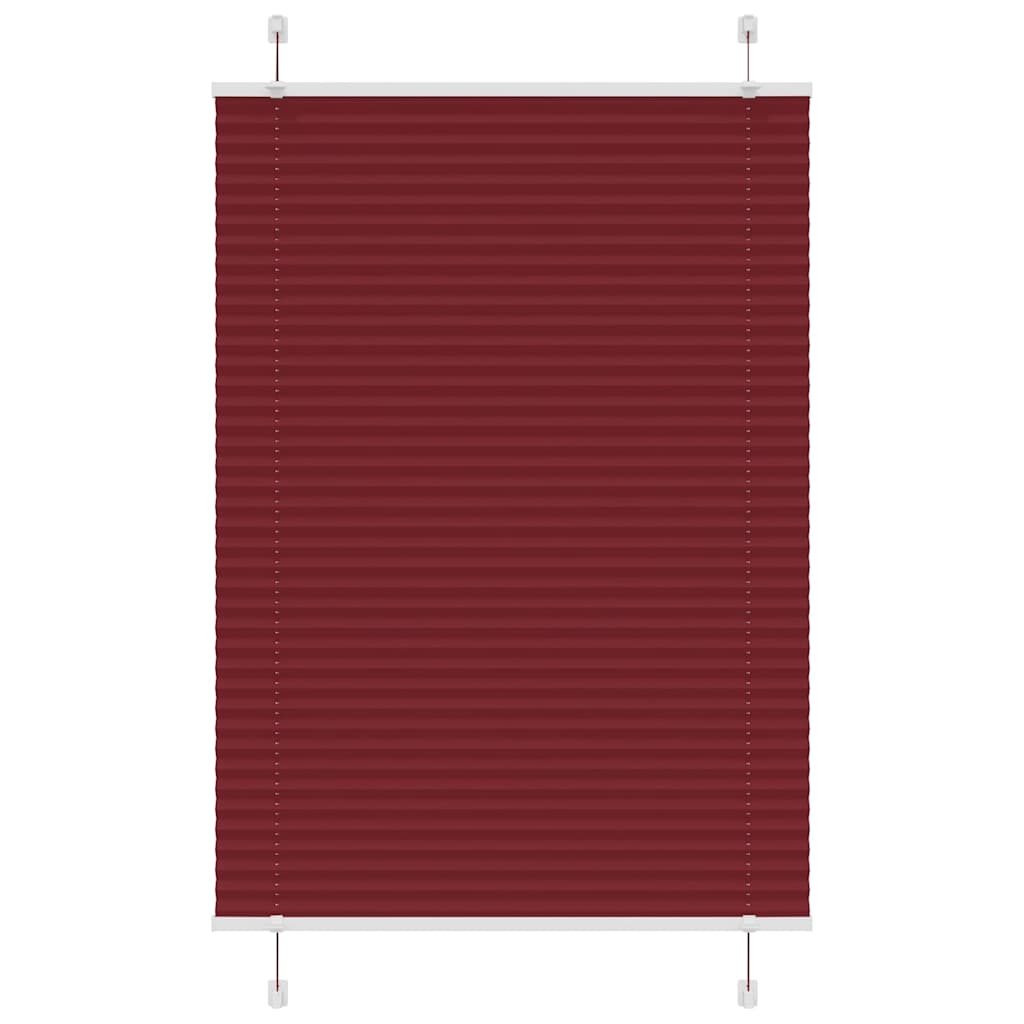 vidaXL Pleated Blind Bordeaux Red 95x150 cm Fabric Width 94.4 cm Polyester