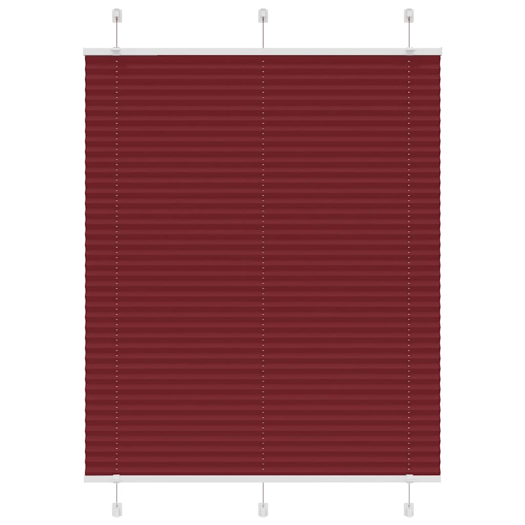 vidaXL Pleated Blind Bordeaux Red 105x150 cm Fabric Width 104.4 cm Polyester