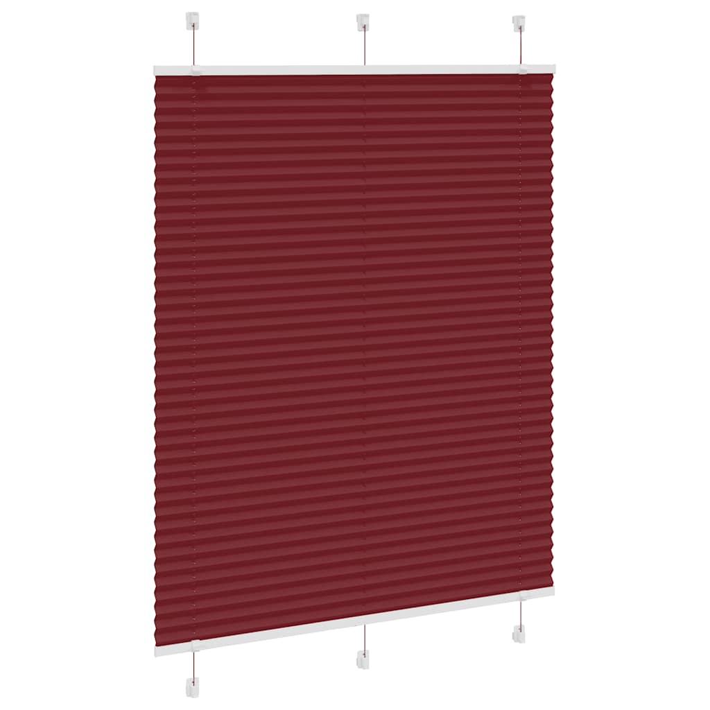 vidaXL Pleated Blind Bordeaux Red 105x150 cm Fabric Width 104.4 cm Polyester