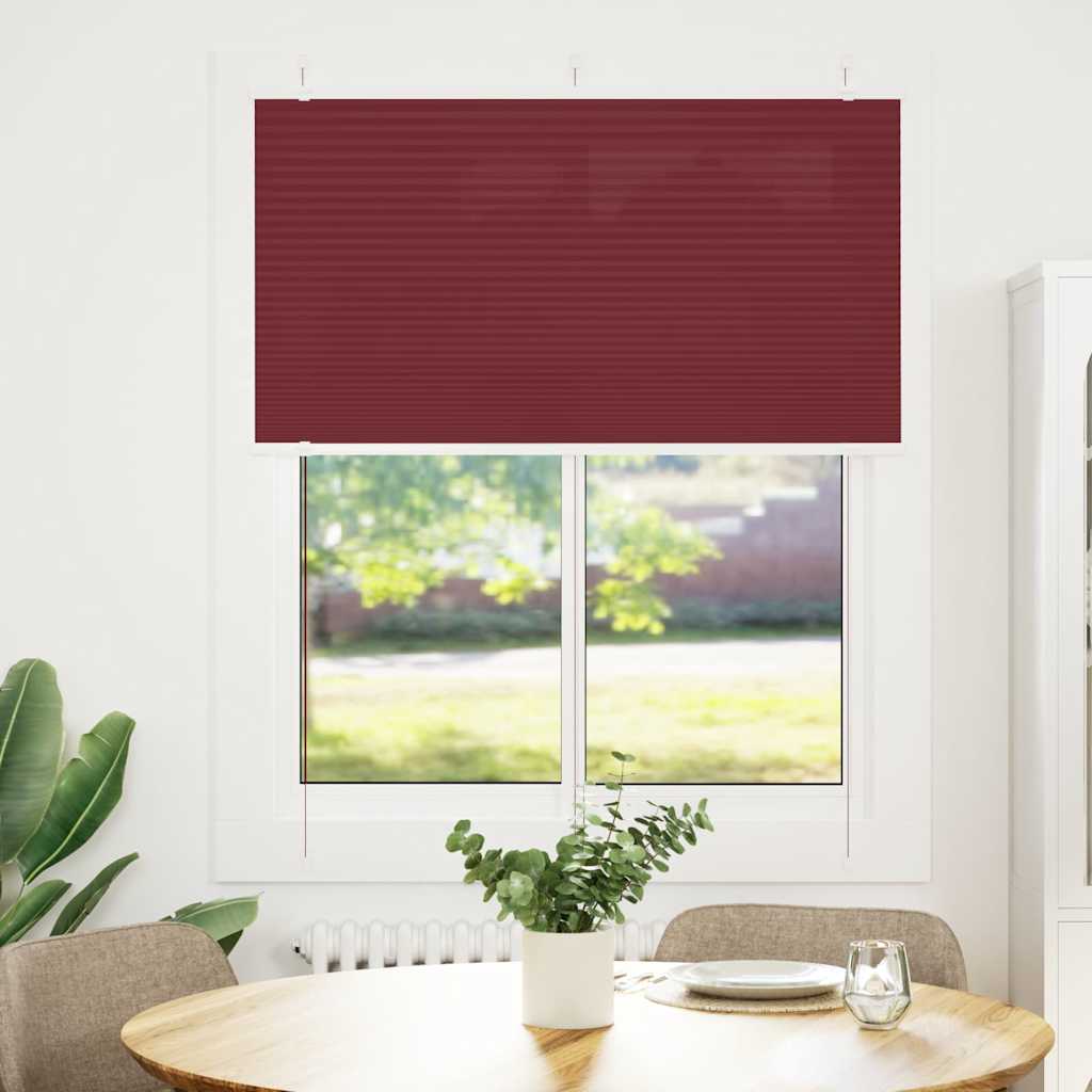 vidaXL Pleated Blind Bordeaux Red 110x150 cm Fabric Width 109.4 cm