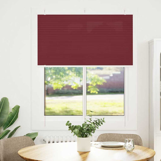 vidaXL Pleated Blind Bordeaux Red 110x150 cm Fabric Width 109.4 cm