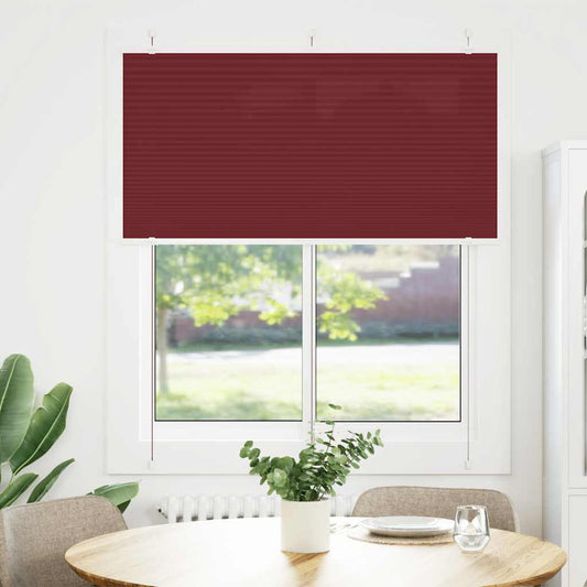 vidaXL Pleated Blind Bordeaux Red 115x150 cm Fabric Width 114.4 cm