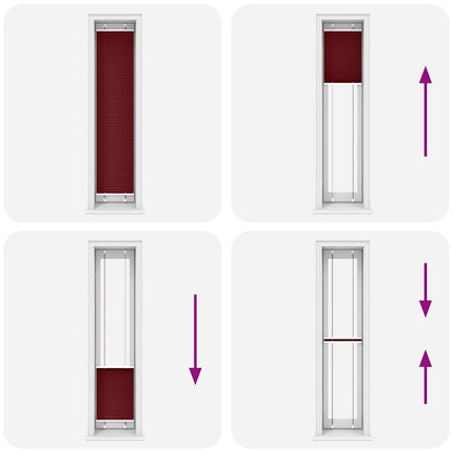 vidaXL Pleated Blind Bordeaux Red 40x200 cm Fabric Width 39.4 cm