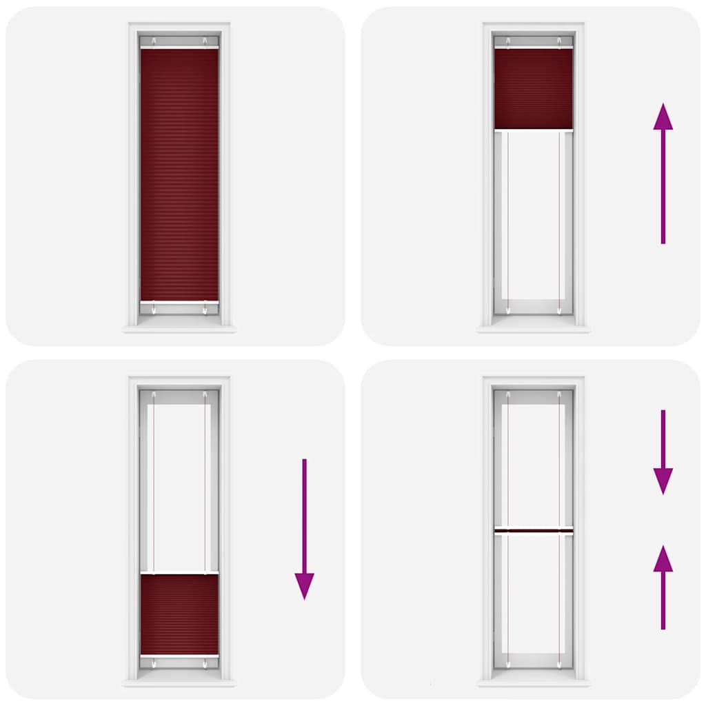 vidaXL Pleated Blind Bordeaux Red 55x200 cm Fabric Width 54.4 cm