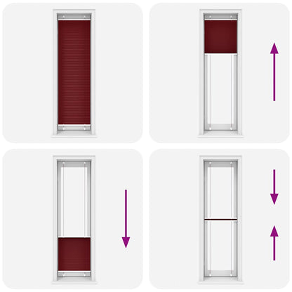 vidaXL Pleated Blind Bordeaux Red 65x200 cm Fabric Width 64.4 cm