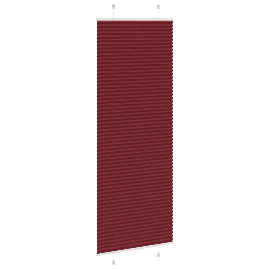 vidaXL Pleated Blind Bordeaux Red 80x200 cm Fabric Width 79.4 cm Polyester