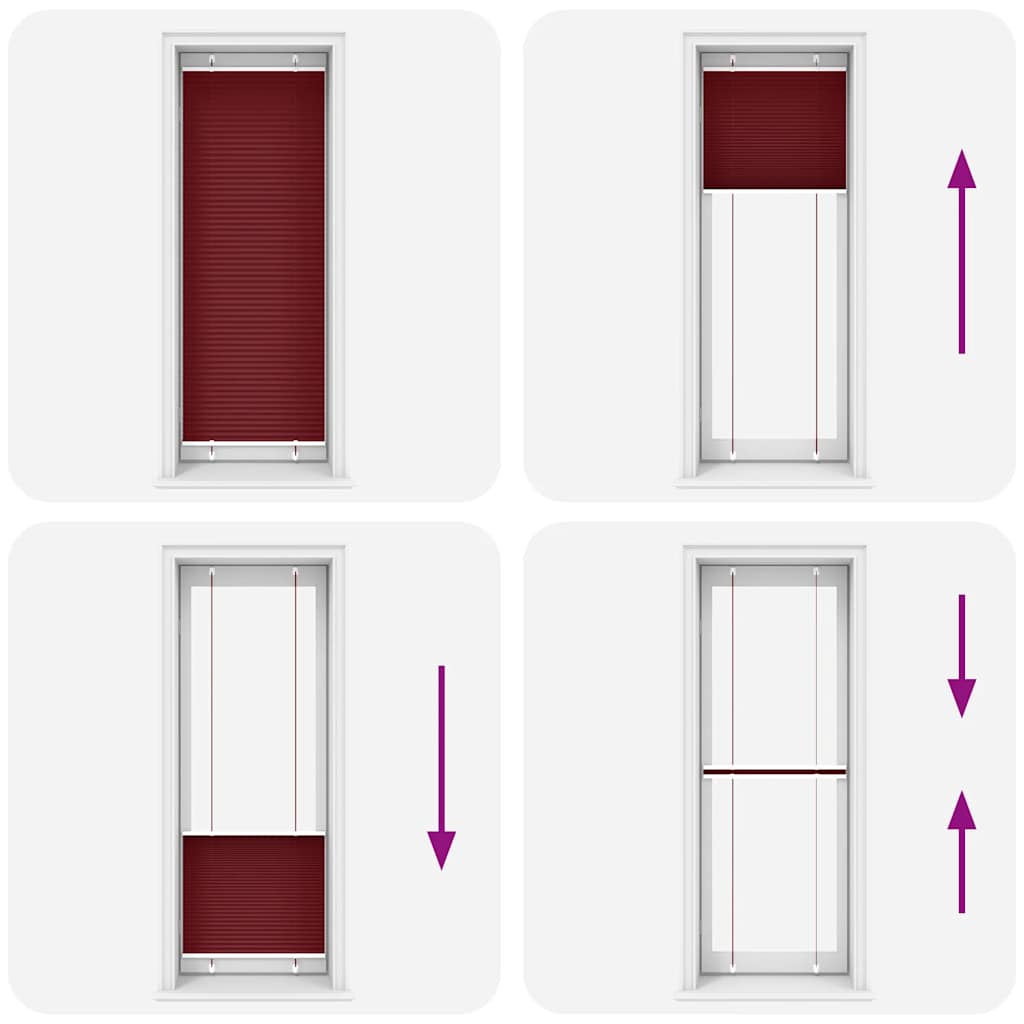 vidaXL Pleated Blind Bordeaux Red 80x200 cm Fabric Width 79.4 cm