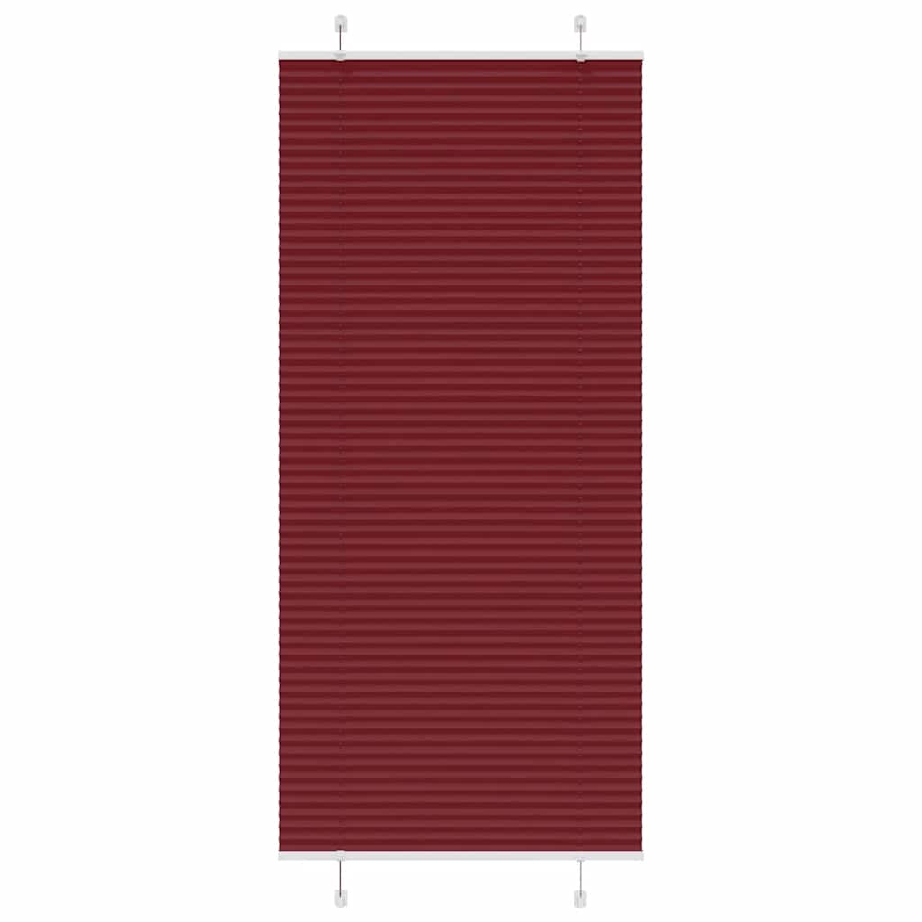 vidaXL Pleated Blind Bordeaux Red 85x200 cm Fabric Width 84.4 cm Polyester
