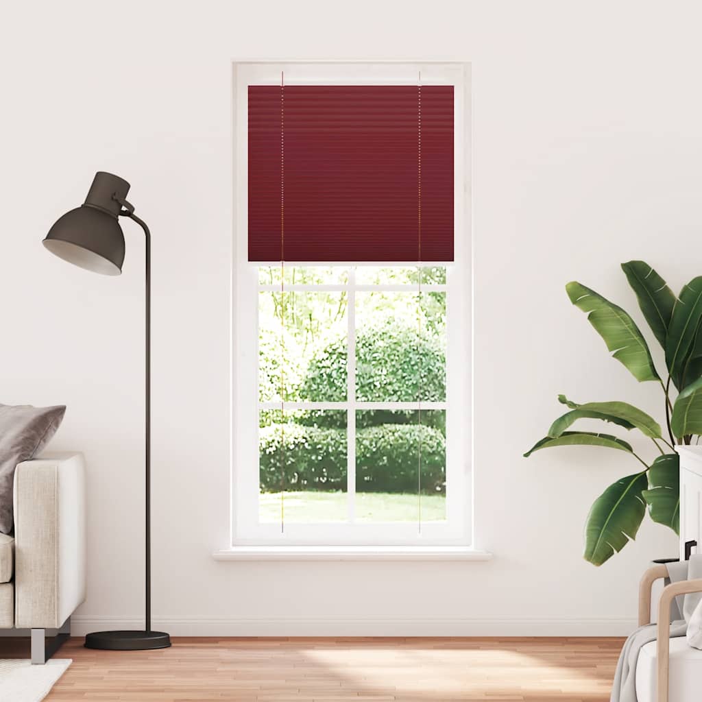 vidaXL Pleated Blind Bordeaux Red 90x200 cm Fabric Width 89.4 cm