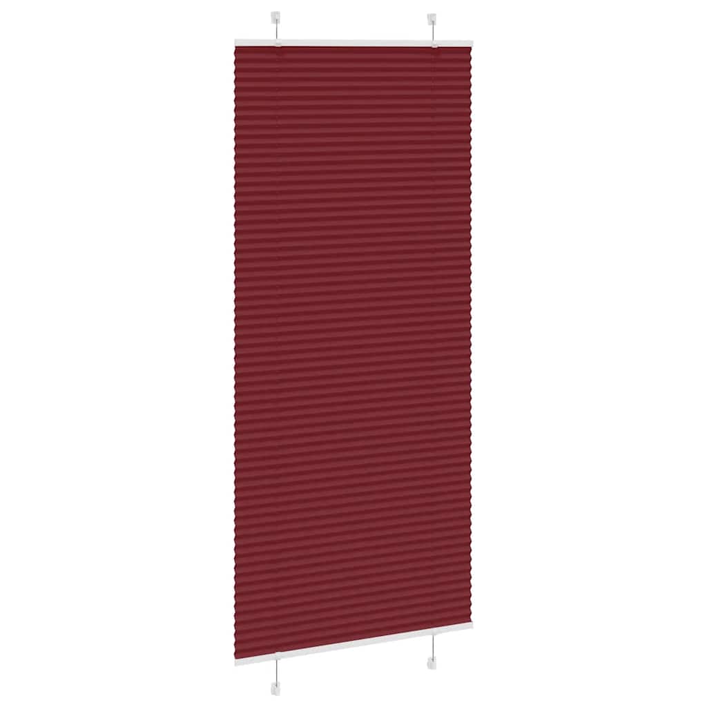 vidaXL Pleated Blind Bordeaux Red 95x200 cm Fabric Width 94.4 cm Polyester