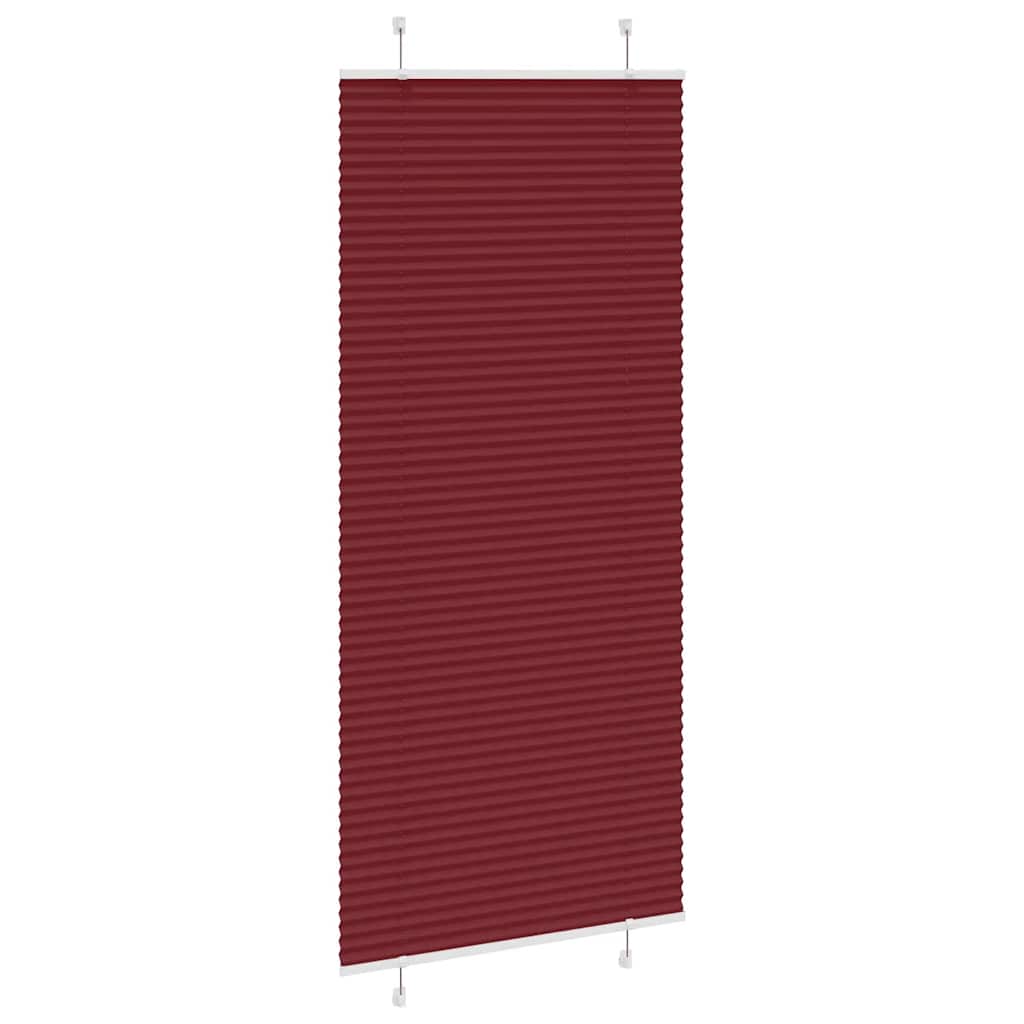 vidaXL Pleated Blind Bordeaux Red 95x200 cm Fabric Width 94.4 cm Polyester