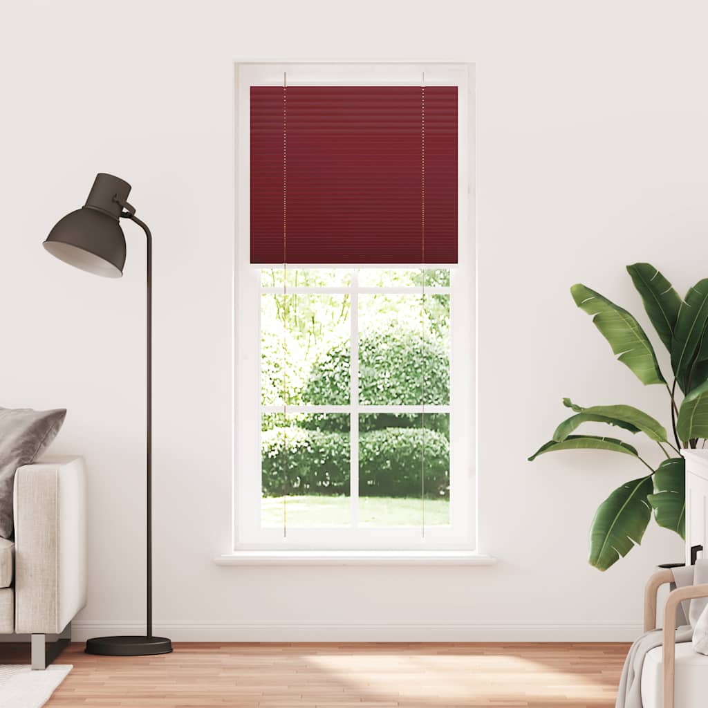 vidaXL Pleated Blind Bordeaux Red 100x200 cm Fabric Width 99.4 cm Polyester