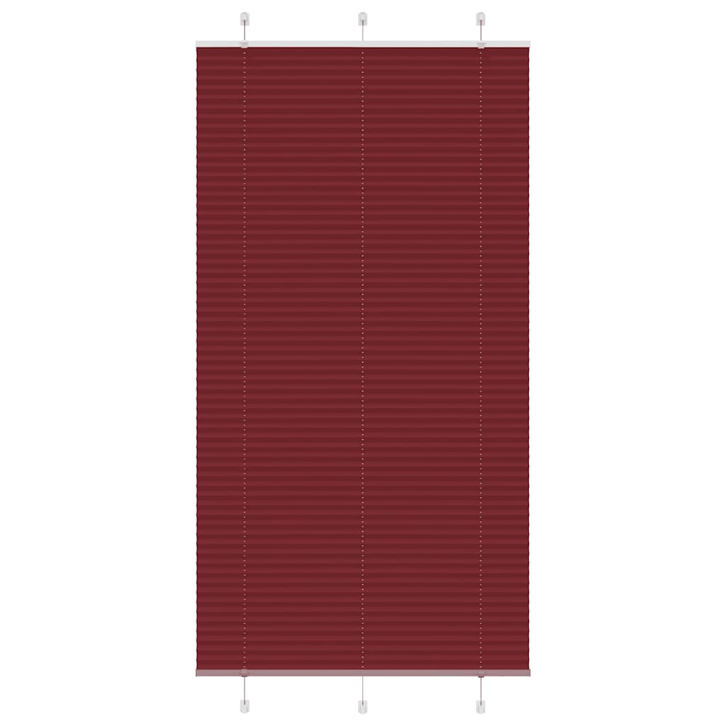 vidaXL Pleated Blind Bordeaux Red 105x200 cm Fabric Width 104.4 cm