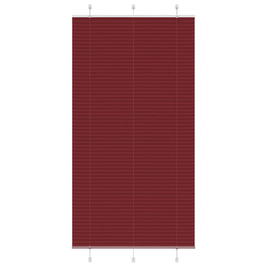 vidaXL Pleated Blind Bordeaux Red 105x200 cm Fabric Width 104.4 cm
