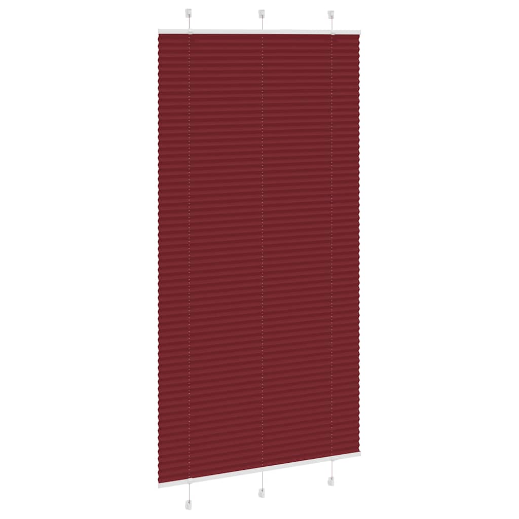 vidaXL Pleated Blind Bordeaux Red 105x200 cm Fabric Width 104.4 cm