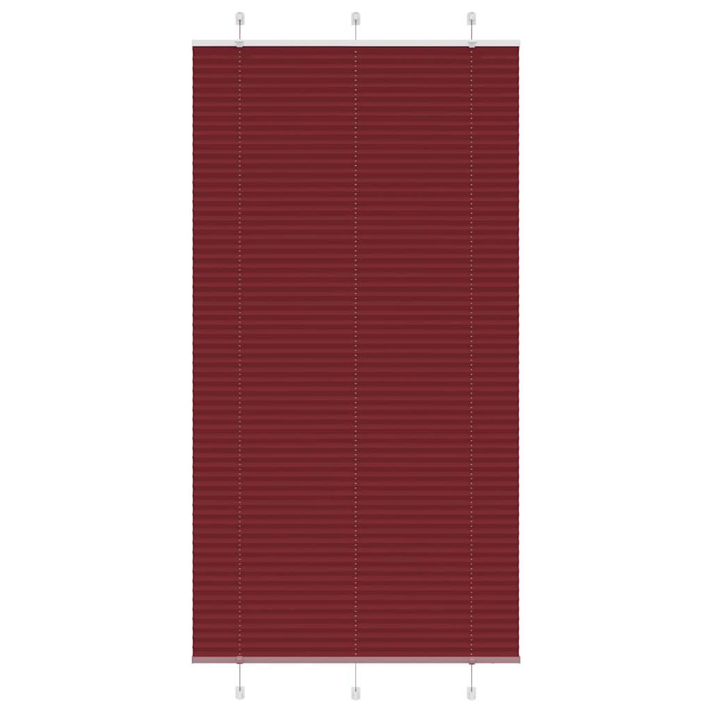 vidaXL Pleated Blind Bordeaux Red 110x200 cm Fabric Width 109.4 cm Polyester
