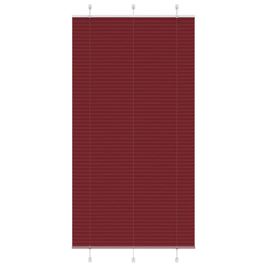 vidaXL Pleated Blind Bordeaux Red 110x200 cm Fabric Width 109.4 cm