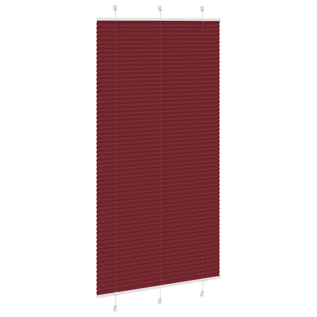 vidaXL Pleated Blind Bordeaux Red 110x200 cm Fabric Width 109.4 cm