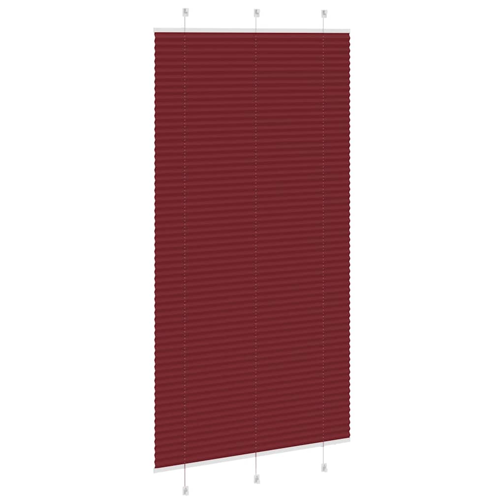 vidaXL Pleated Blind Bordeaux Red 110x200 cm Fabric Width 109.4 cm Polyester