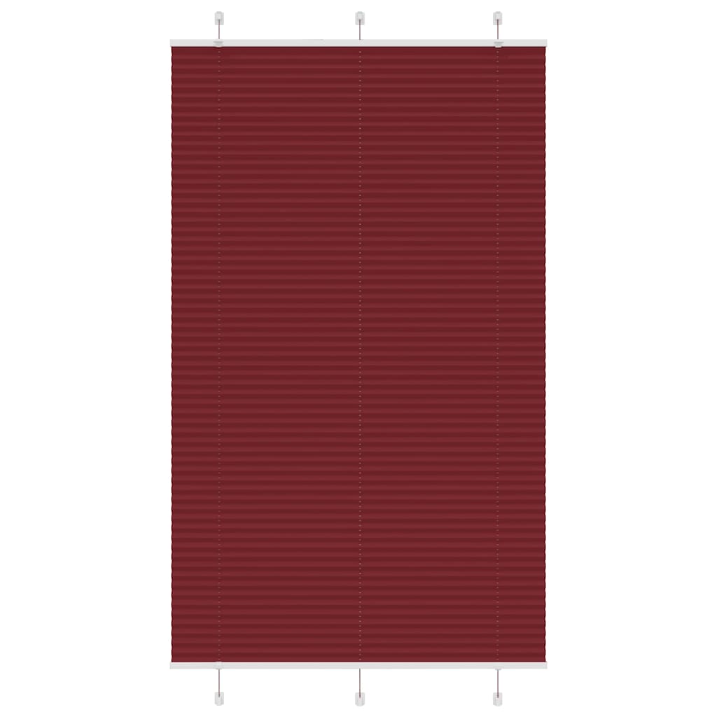 vidaXL Pleated Blind Bordeaux Red 115x200 cm Fabric Width 114.4 cm Polyester