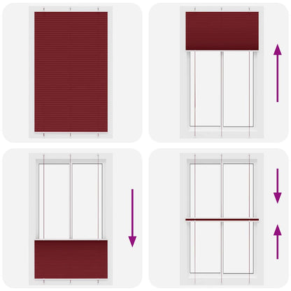 vidaXL Pleated Blind Bordeaux Red 115x200 cm Fabric Width 114.4 cm Polyester